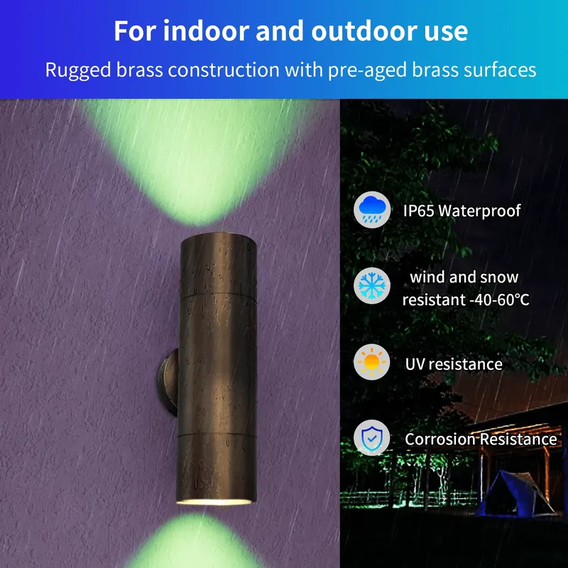 Durable Brass Outdoor LED Wall - Smart Led Garden 评论和价格