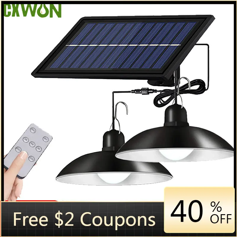 Double Head Solar Pendant Ligh - Smart Garden Sheds 评论和价格