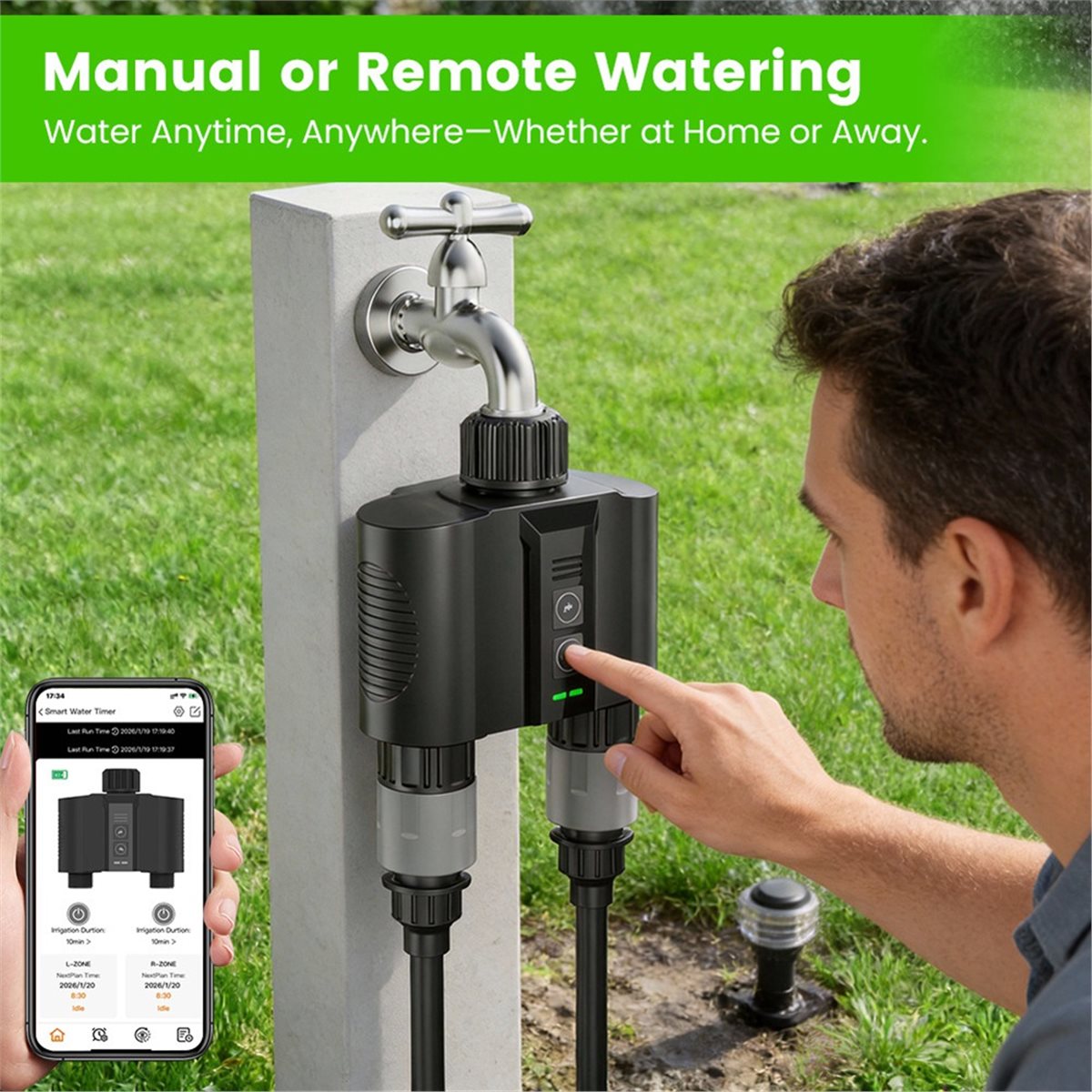 Y17A 1 Set WiFi Water Timer fo - Smart Garden Water 评论和价格