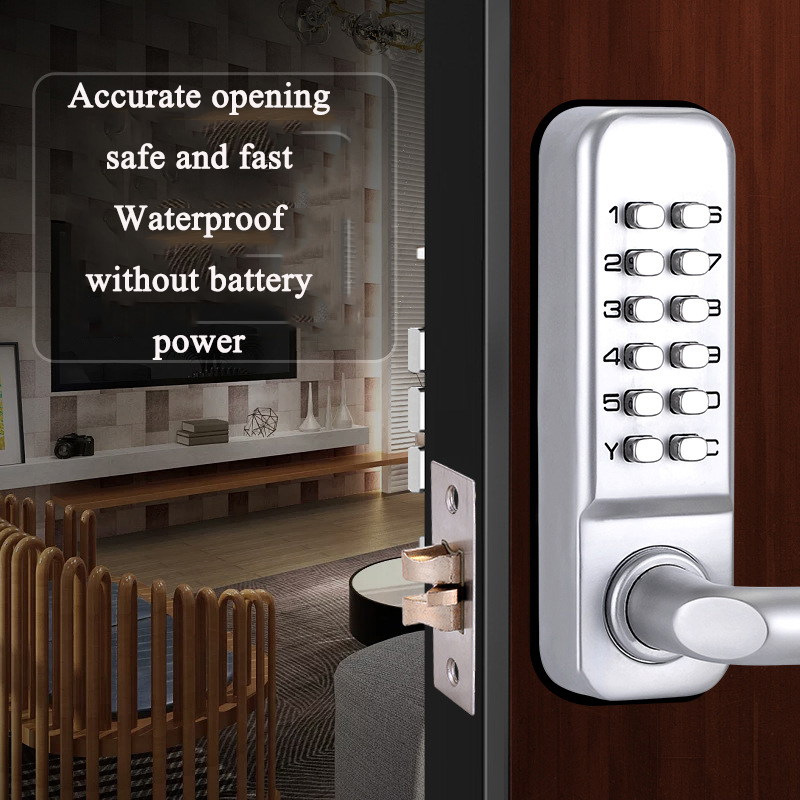 Silver Long Handle Keyless Mec - Smart Garden Gate Lock 评论和价格